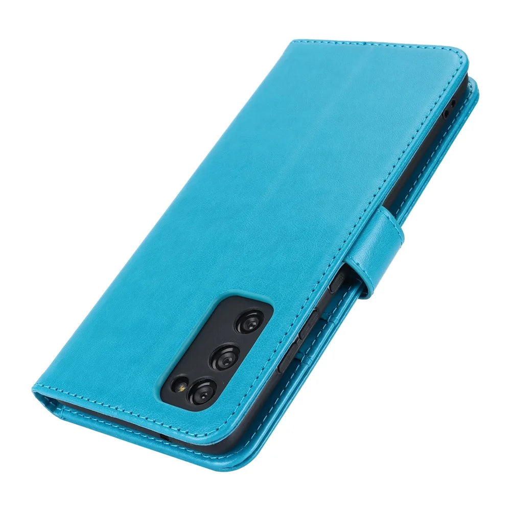 For Samsung Galaxy S20 FE 4G / FE 5G / S20 Lite / S20 FE 2022 Case R61 Texture Wallet PU Leather Phone Cover - Blue - 6