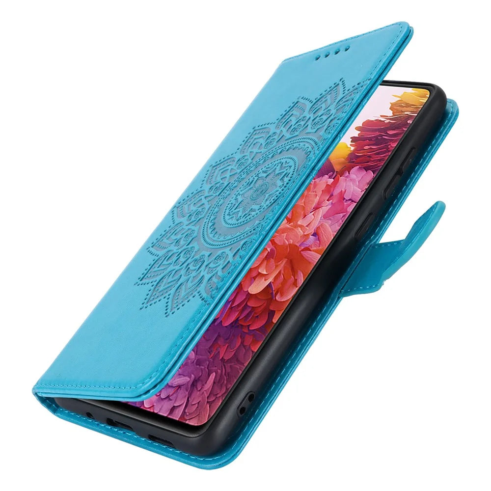 For Samsung Galaxy S20 FE 4G / FE 5G / S20 Lite / S20 FE 2022 Case R61 Texture Wallet PU Leather Phone Cover - Blue - 7