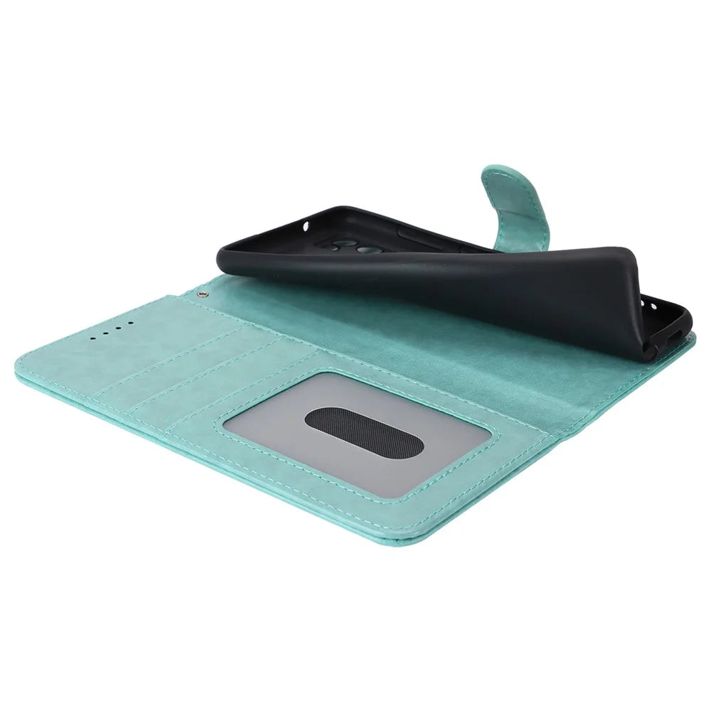 For Samsung Galaxy S20 4G / 5G Cell Phone Case R61 Texture Imprinted Leather Wallet Anti-scratch Cover - Light Green - 5