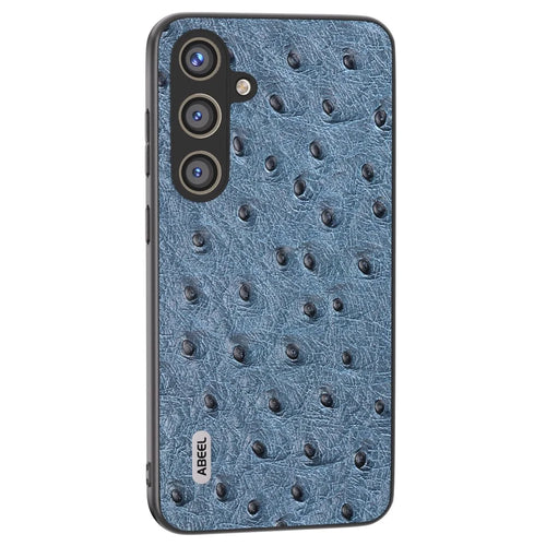 ABEEL For Samsung Galaxy S24 Ostrich Texture Case Camera Protection Phone Cover - Blue - 1
