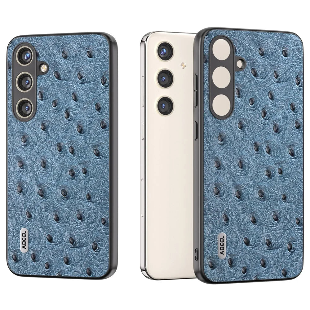 ABEEL For Samsung Galaxy S24 Ostrich Texture Case Camera Protection Phone Cover - Blue - 2
