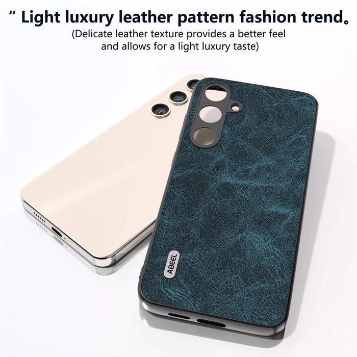 ABEEL For Samsung Galaxy S24+ PU Leather Phone Cover Litchi Texture Protective Case - Blue - 4