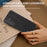 ABEEL For Samsung Galaxy S24+ Slim Shockproof Case Genuine Cow Leather Phone Cover - Black - 6