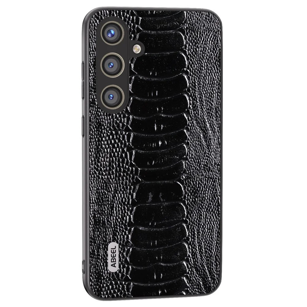ABEEL For Samsung Galaxy S24+ Phone Case Protective Back Cover Crocodile Texture - Black - 1