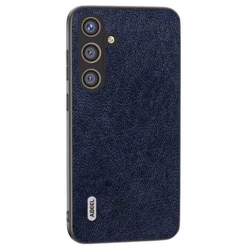 ABEEL For Samsung Galaxy S24+ Litchi Texture Case Leather Coated PC+TPU Phone Cover - Blue - 1