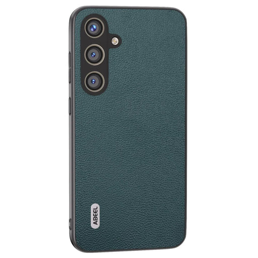 ABEEL For Samsung Galaxy S24 Back Protective Case Litchi Texture Phone Cover - Midnight Green - 1