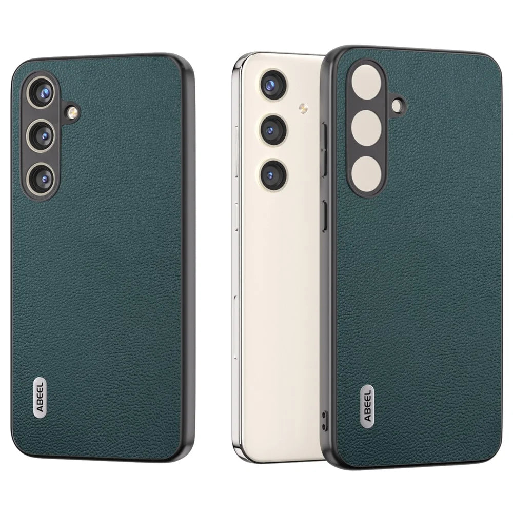 ABEEL For Samsung Galaxy S24 Back Protective Case Litchi Texture Phone Cover - Midnight Green - 2