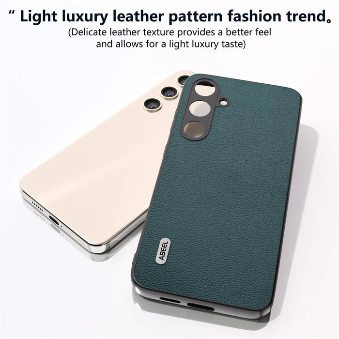 ABEEL For Samsung Galaxy S24 Back Protective Case Litchi Texture Phone Cover - Midnight Green - 4
