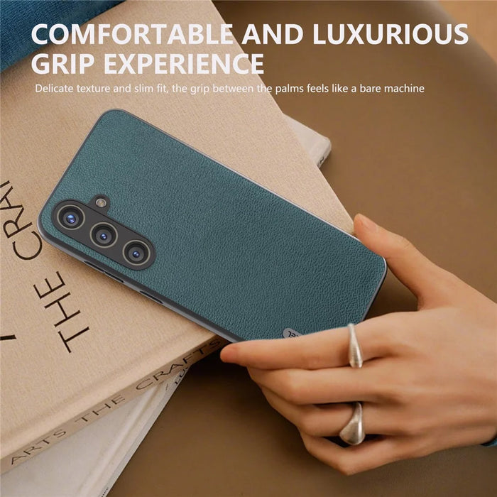 ABEEL For Samsung Galaxy S24 Back Protective Case Litchi Texture Phone Cover - Midnight Green - 6