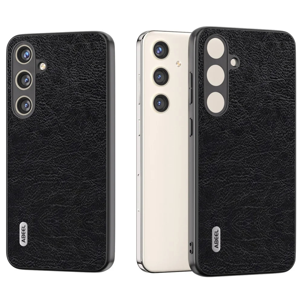 ABEEL For Samsung Galaxy S24 Retro Litchi Texture Cover PU Leather Camera Protection Phone Case - Black - 2
