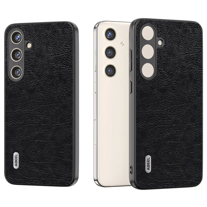 ABEEL For Samsung Galaxy S24 Retro Litchi Texture Cover PU Leather Camera Protection Phone Case - Black - 2