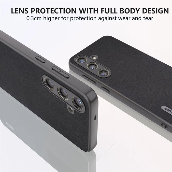 ABEEL For Samsung Galaxy S24 Retro Litchi Texture Cover PU Leather Camera Protection Phone Case - Black - 5
