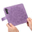 For Samsung Galaxy A55 5G Case Floral Pattern PU Leather Wallet Stand Phone Cover - Purple - 5
