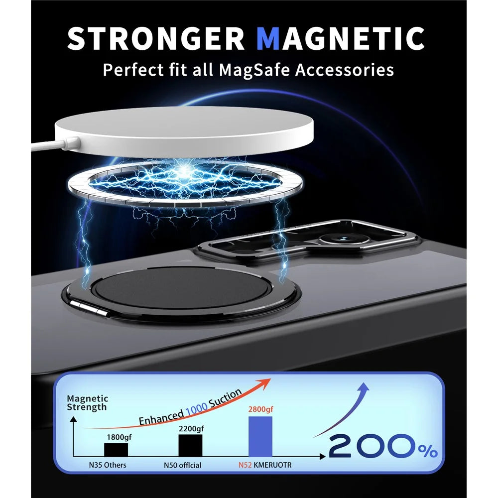 For Samsung Galaxy S23 FE Ring Kickstand Case Magnetic Phone Cover Hidden Gear - Black - 2