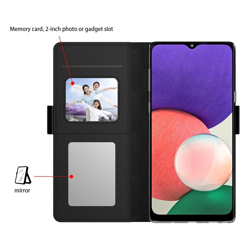 For Samsung Galaxy S24+ Mirror Design PU Leather Case Stand Cell Phone Cover Shell - Black - 2