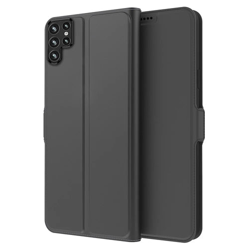 PU Leather Phone Case for Samsung Galaxy S24 Ultra Card Slot Phone Cover Stand Shell - Black - 1