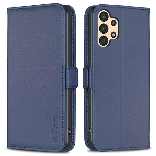 BINFEN COLOR BF31 For Samsung Galaxy A13 5G / A13 4G Case with Wallet Stand PU Leather Flip Phone Cover - Blue - 1