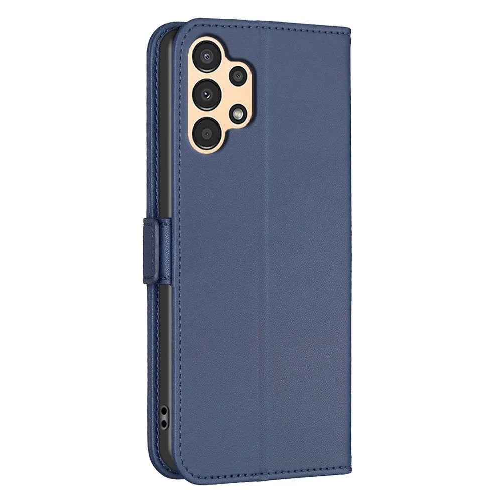 BINFEN COLOR BF31 For Samsung Galaxy A13 5G / A13 4G Case with Wallet Stand PU Leather Flip Phone Cover - Blue - 7