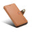 DENIOR For Samsung Galaxy S24 Ultra Case Cowhide Texture Leather Wallet Cover - Khaki - 4