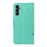 For Samsung Galaxy A15 5G PU Leather Cases Flower Pattern Wallet Stand Phone Cover with Strap - Green - 7