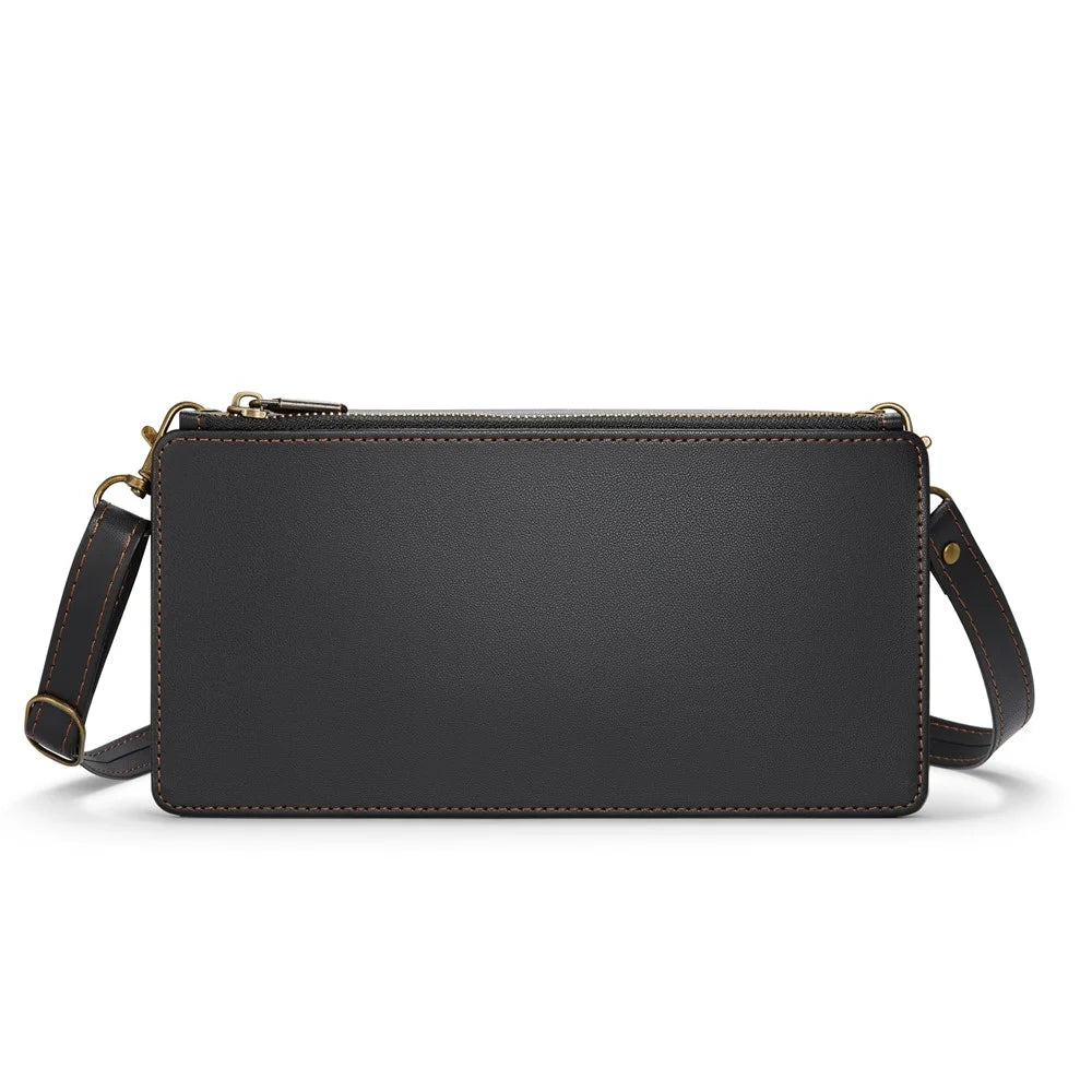 CASEME Me20 Crossbody Phone Bag for 4-7.6 inch Phones PU Leather Mobile Phone Bag Wallet Shoulder Strap - Black - 3