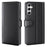 For Samsung Galaxy A35 5G Case Genuine Split Leather Phone Cover with Wallet Stand - Black - 1