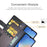 For Samsung Galaxy A35 5G Case Genuine Split Leather Phone Cover with Wallet Stand - Black - 6