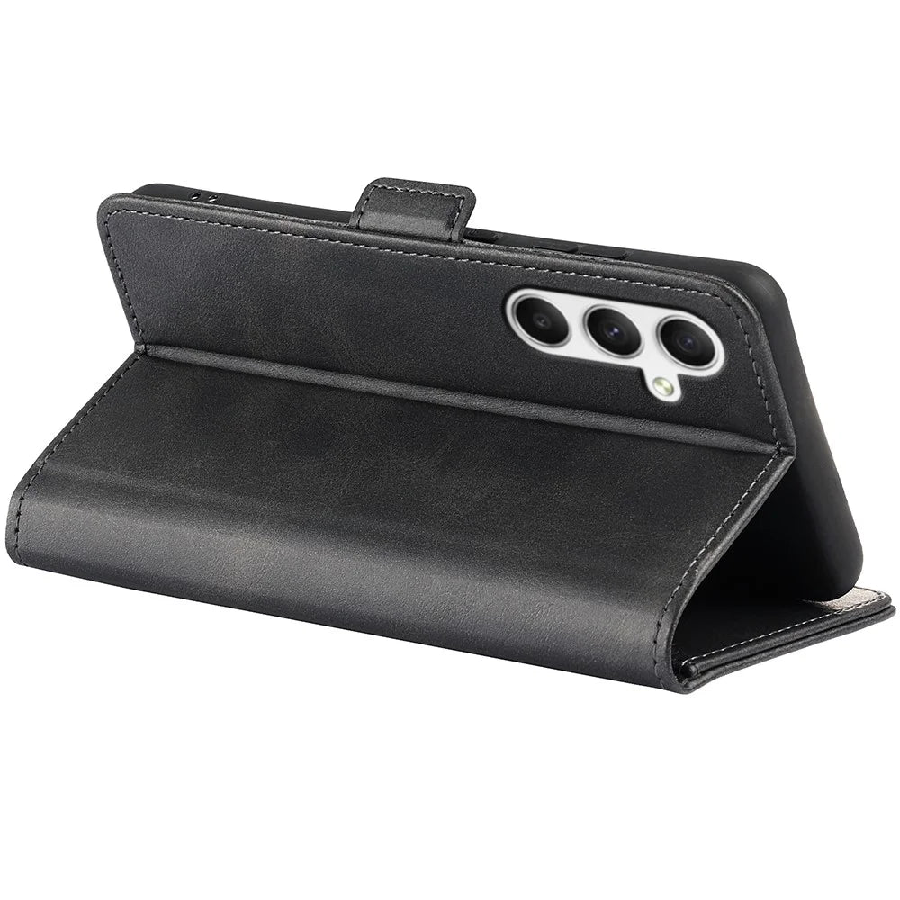 For Samsung Galaxy A35 5G PU Leather Wallet Case Flip Phone Cover with 3 Card Holder - Black - 4