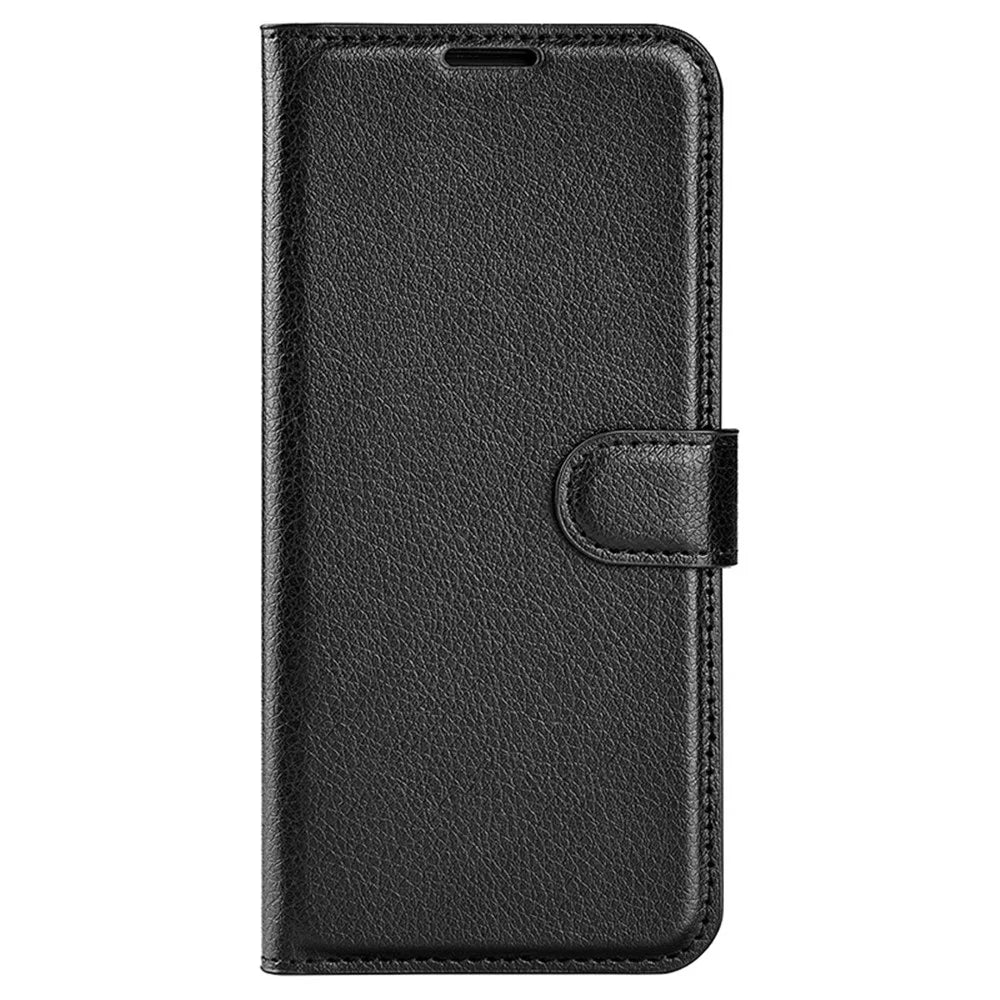 For Samsung Galaxy A35 5G Litchi Texture Wallet Case PU Leather Phone Stand Cover - Black - 6
