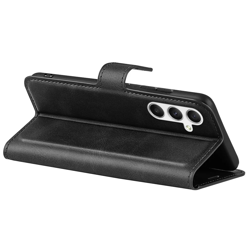 For Samsung Galaxy A35 5G Case Collection Flip Shockproof PU Leather Phone Cover - Black - 4