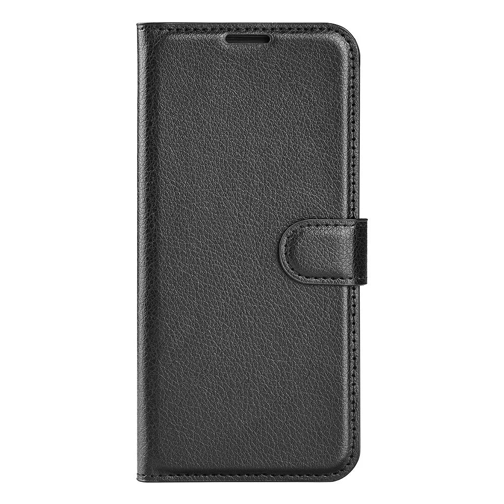 For Samsung Galaxy A55 5G Leather Litchi Texture Case Flip Wallet Phone Cover - Black - 7