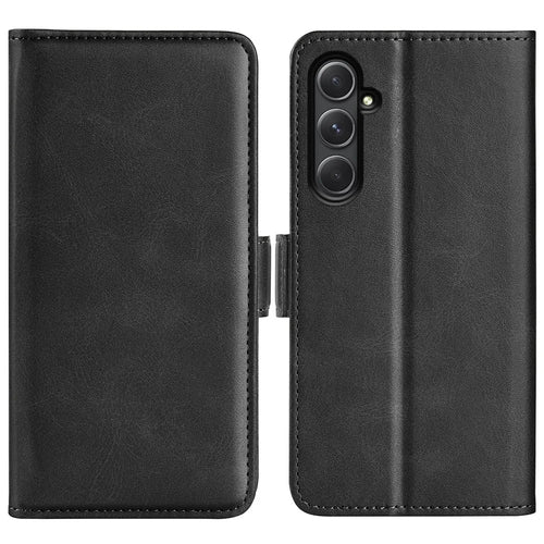 For Samsung Galaxy A55 5G Leather Phone Case Shockproof Flip Wallet - Black - 1