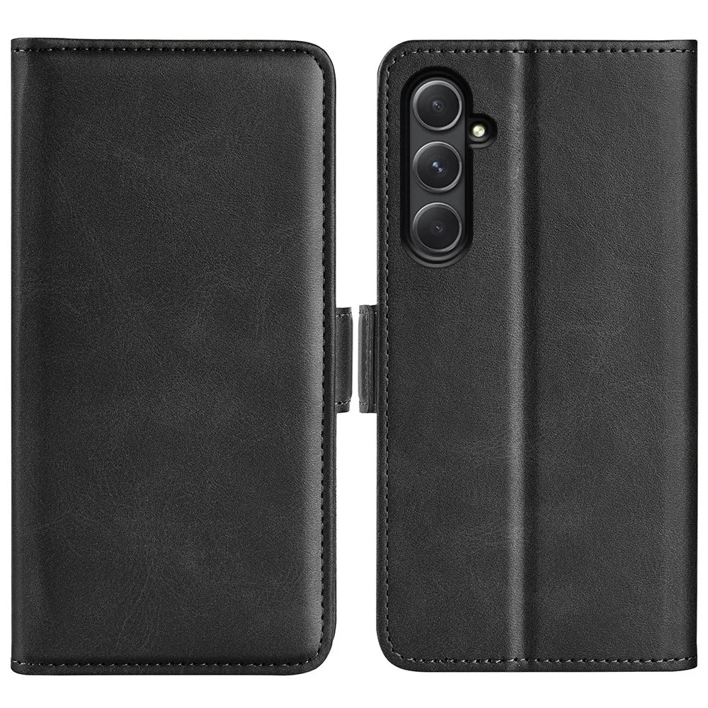 For Samsung Galaxy A55 5G Leather Phone Case Shockproof Flip Wallet - Black - 1