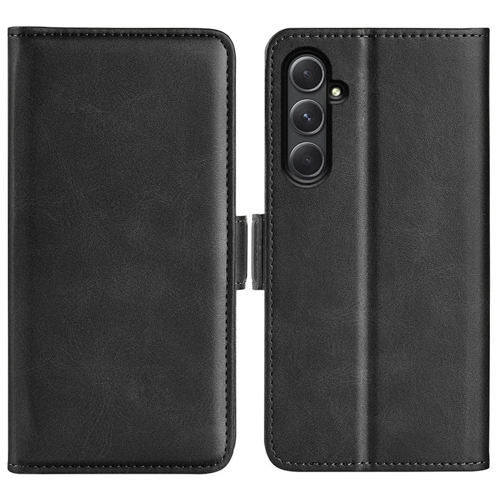 For Samsung Galaxy A55 5G Leather Phone Case Shockproof Flip Wallet - Black - 1