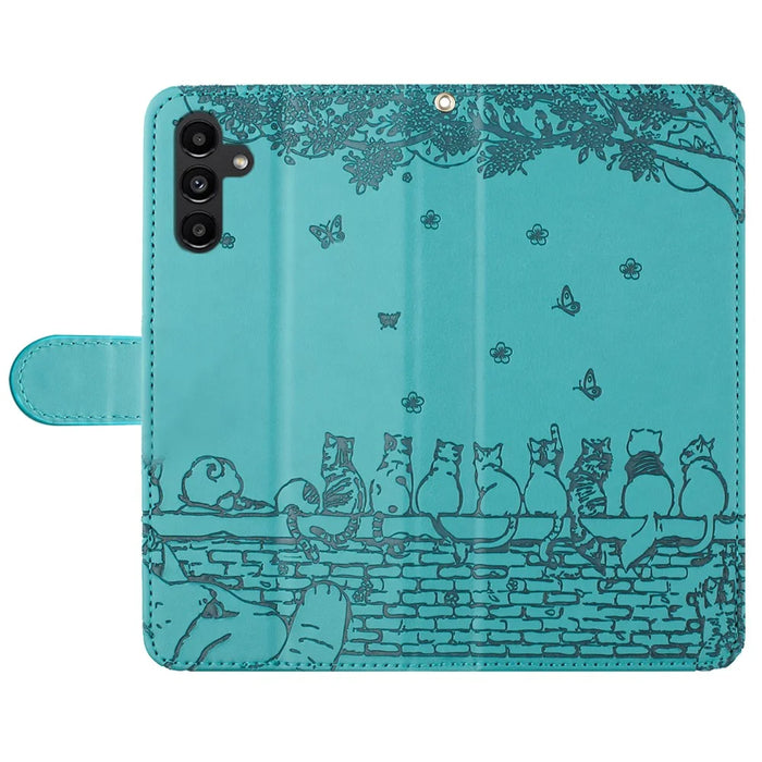 For Samsung Galaxy A35 5G Wallet Case Cell Phone Leather Flip Cover with Strap - Blue - 4