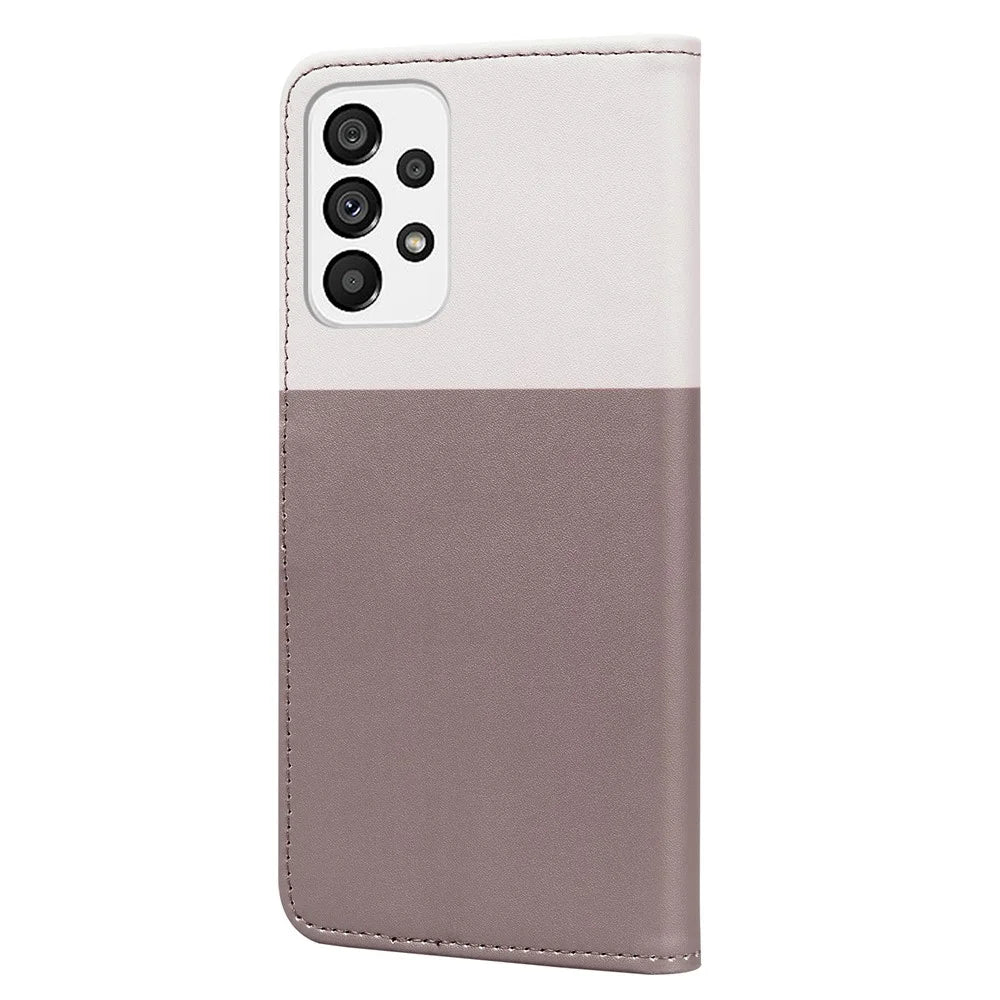Cartoon Pet Series for Samsung Galaxy A73 5G Wallet Phone Case Leather Flip Cover - Bean Pink - 7