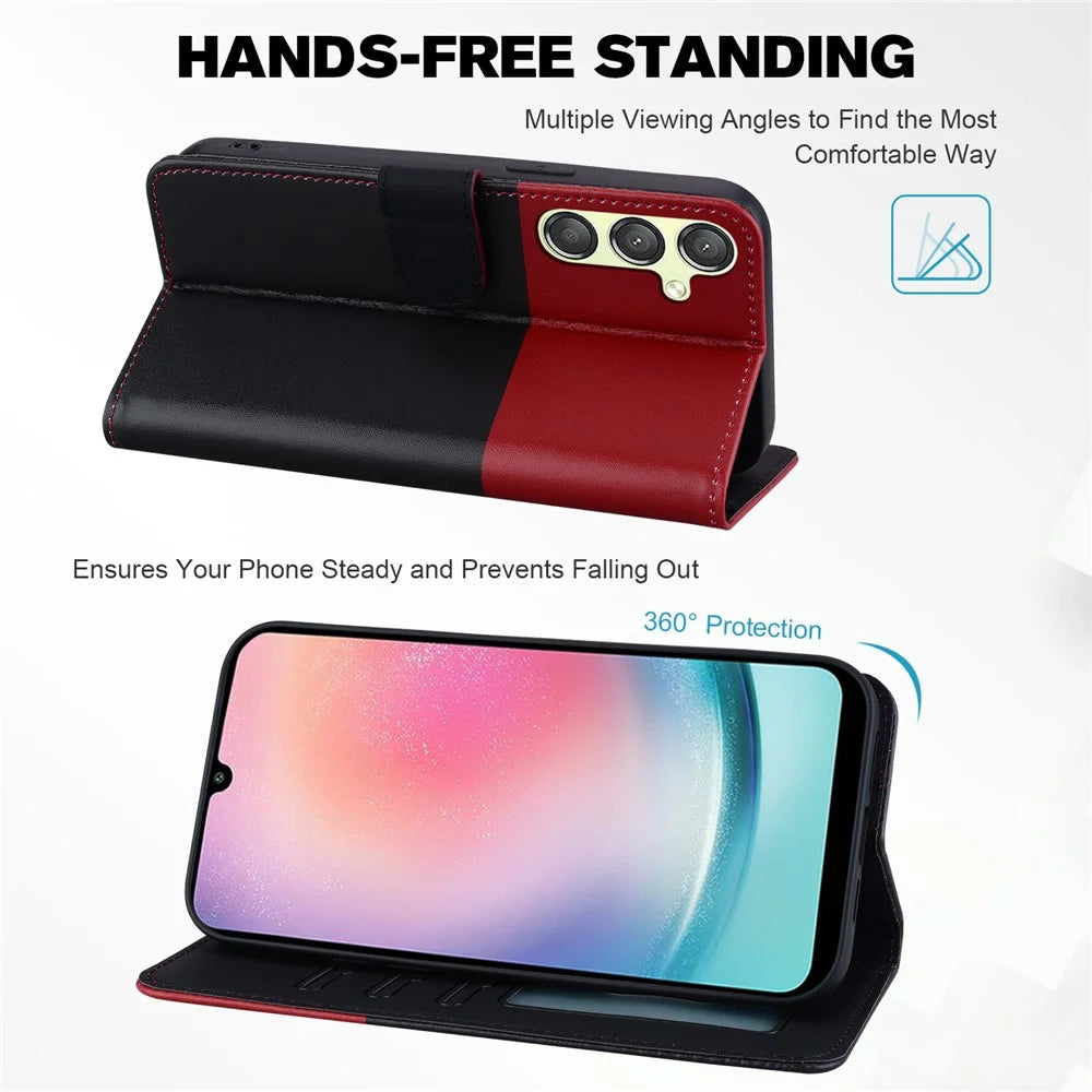 Cartoon Pet Series for Samsung Galaxy A24 4G (162.1 x 77.6 x 8.3mm) Case Anti-Drop Wallet Phone Cover - Black - 2