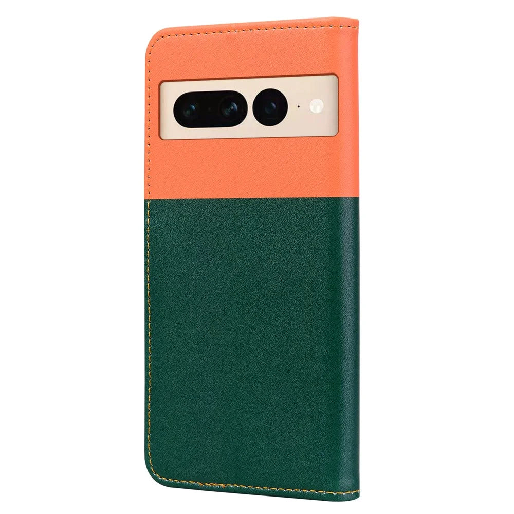 Cartoon Pet Series for Google Pixel 7 Pro 5G Protective Case Wallet Phone Cover - Blackish Green - 7