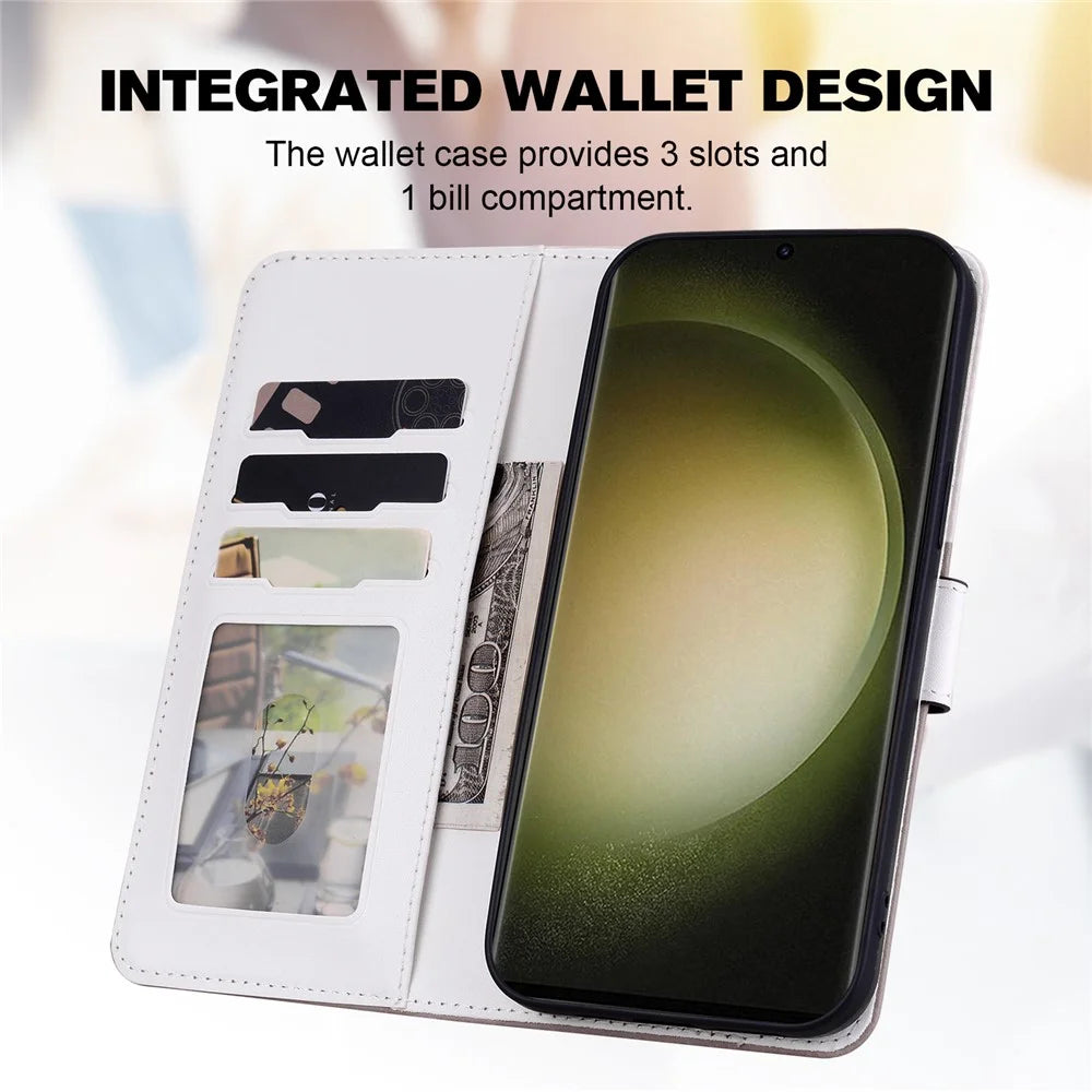 Cartoon Pet Series for Samsung Galaxy S22 Ultra 5G Case Wallet Phone Leather Flip Cover - Bean Pink - 3