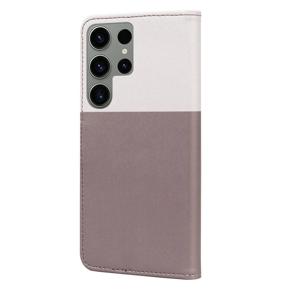 Cartoon Pet Series for Samsung Galaxy S22 Ultra 5G Case Wallet Phone Leather Flip Cover - Bean Pink - 7
