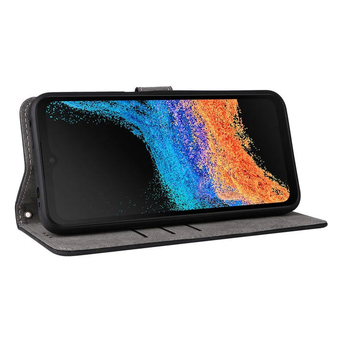 For Samsung Galaxy Xcover6 Pro 5G Phone Case Leather Cover RFID Blocking Wallet - Black - 3