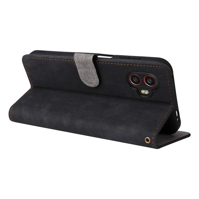 For Samsung Galaxy Xcover6 Pro 5G Phone Case Leather Cover RFID Blocking Wallet - Black - 4
