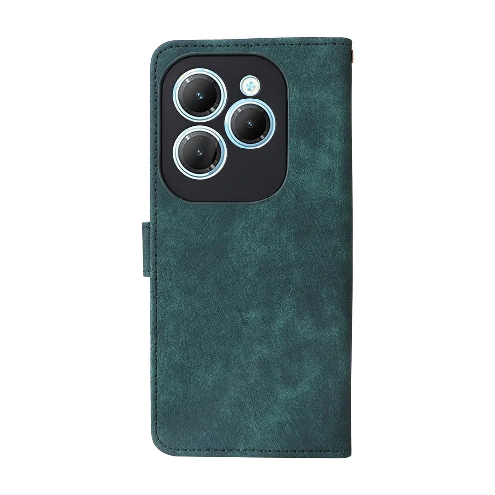 For Infinix Hot 40 X6836 / Hot 40 Pro X6837 Leather Case Phone Wallet Stand Cover - Green - 7