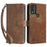 For Wiko Voix U616AT Phone Case RFID Blocking Leather Cover with Strap - Brown - 1