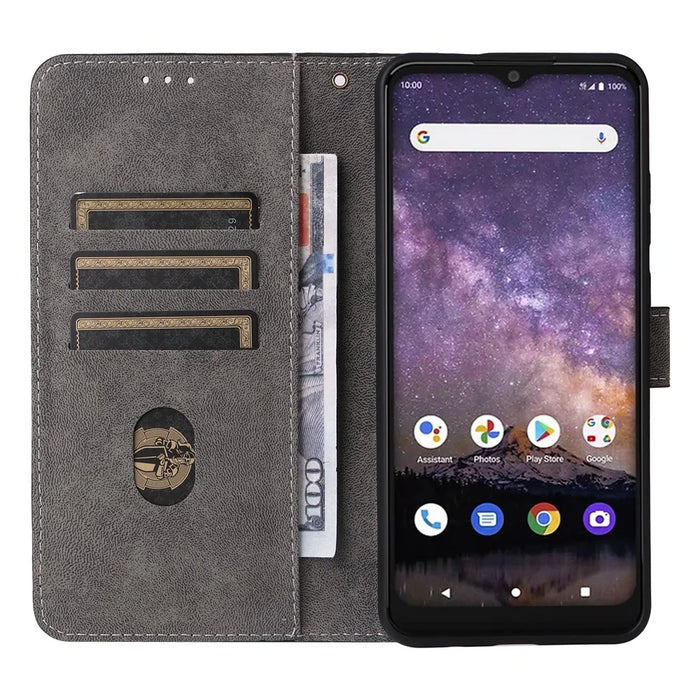 For Wiko Voix U616AT Phone Case RFID Blocking Leather Cover with Strap - Brown - 2
