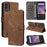 For Wiko Voix U616AT Phone Case RFID Blocking Leather Cover with Strap - Brown - 5