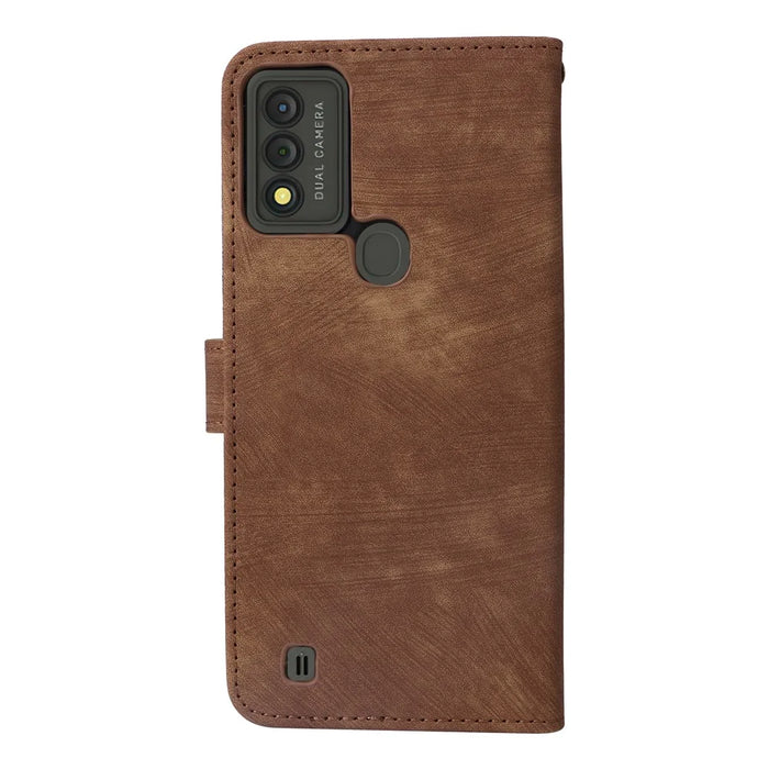 For Wiko Voix U616AT Phone Case RFID Blocking Leather Cover with Strap - Brown - 7