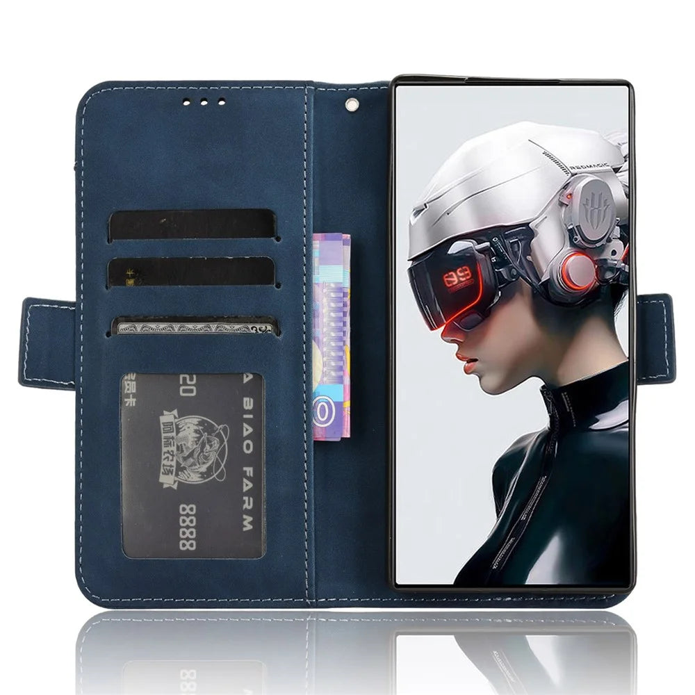 For ZTE nubia Red Magic 9 Pro 5G / 9 Pro+ 5G Wallet Phone Case Card Slots Leather Cover - Blue - 3