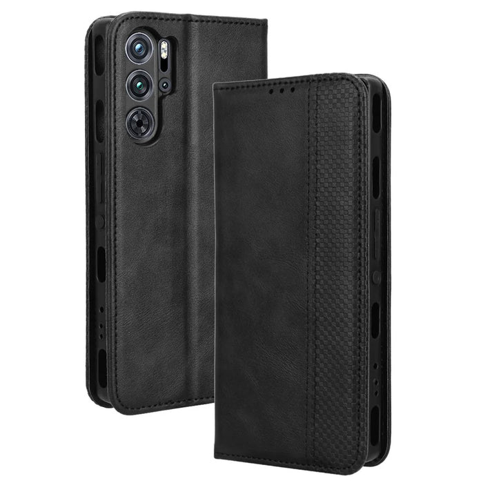 For ZTE nubia Red Magic 9 Pro 5G / 9 Pro+ 5G Leather Case Magnetic Flip Wallet Cover - Black - 1