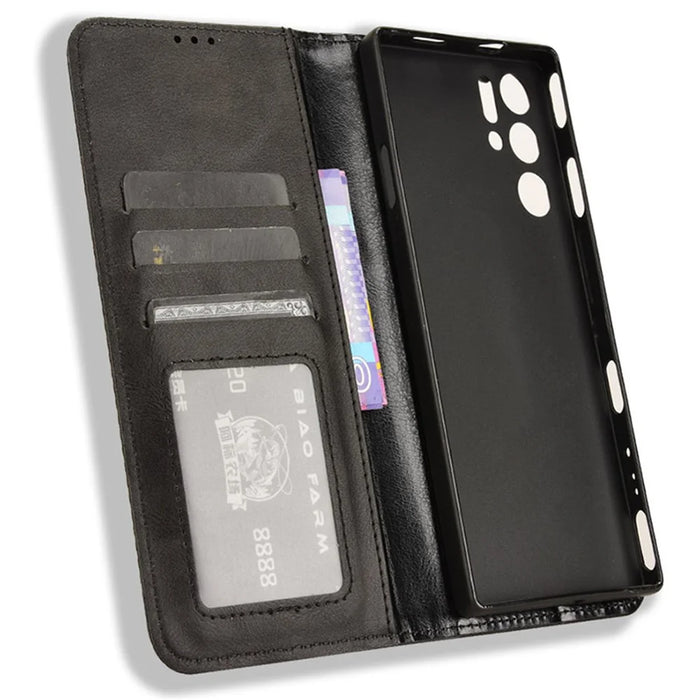 For ZTE nubia Red Magic 9 Pro 5G / 9 Pro+ 5G Leather Case Magnetic Flip Wallet Cover - Black - 5